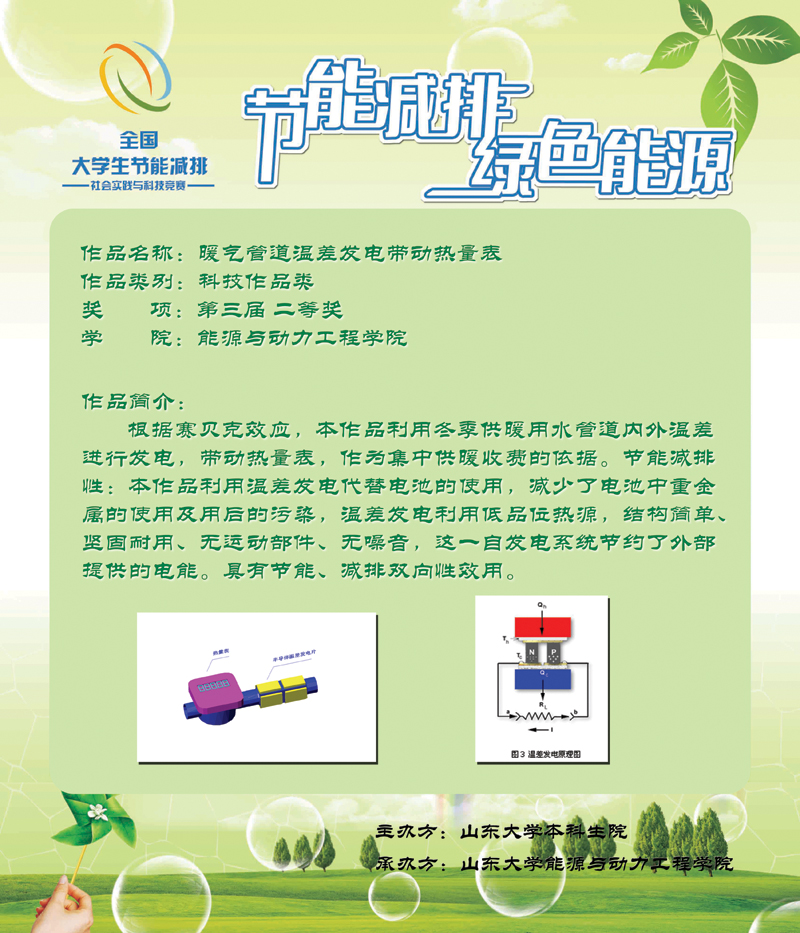 暖气管道温差发电带动热量表