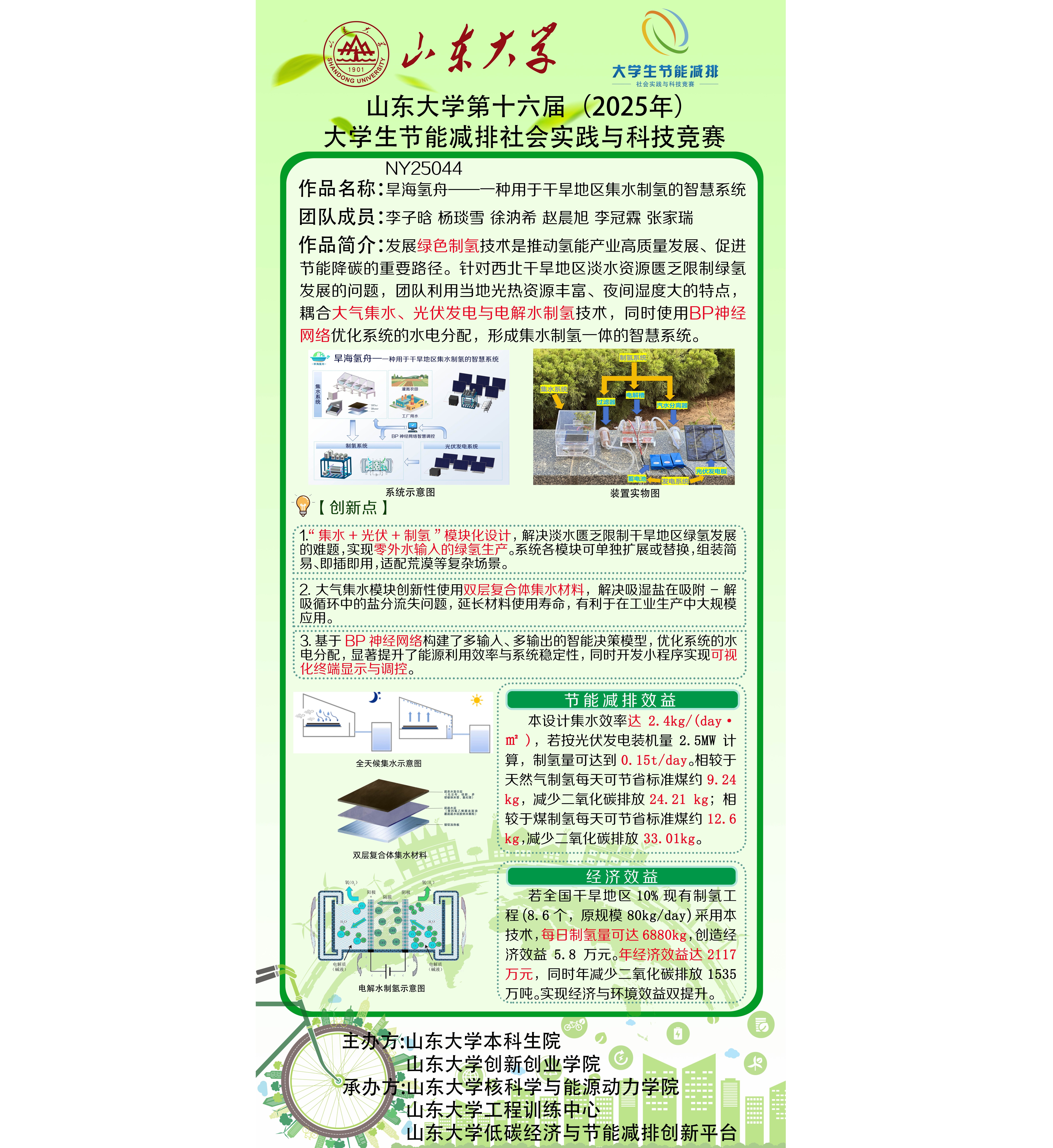 NY25044	旱海氢舟——一种用于干旱地区集水制氢的系统装置
