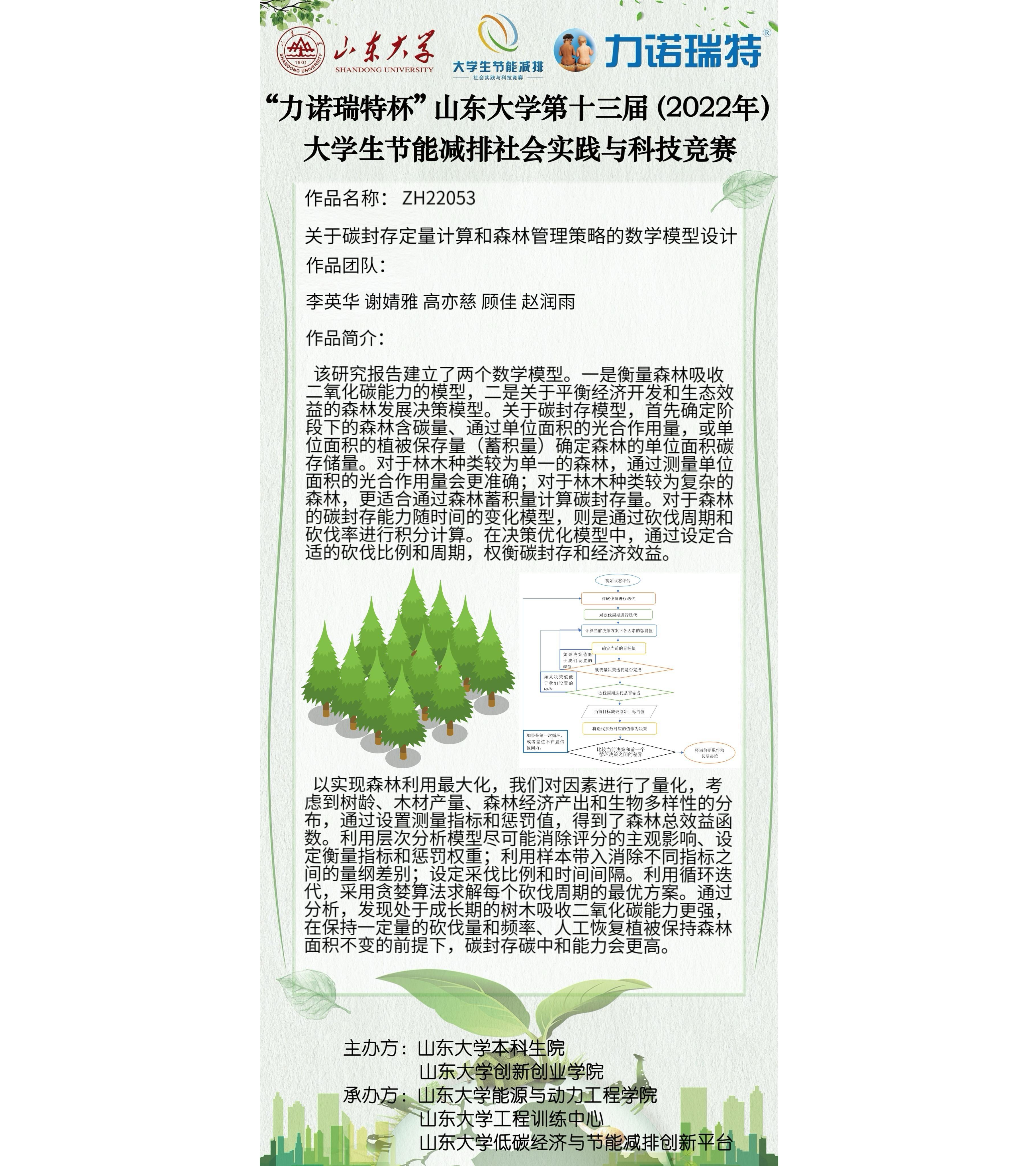A9 ZH22053 关于碳封存定量计算和森林管理策略的数学模型设计
